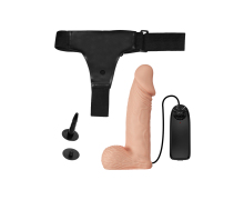 Женский страпон на регулируемых ремешках с вибрацией