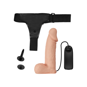 Женский страпон на регулируемых ремешках с вибрацией