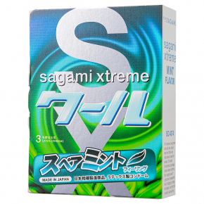 Презервативы с охлаждающим эффектом Sagami Xtreme Mint, 3 шт.