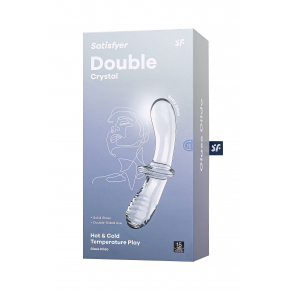 Двусторонний стеклянный фаллоимитатор Satisfyer Double Crystal, прозрачный