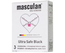 Ультрапрочные презервативы черного цвета Masculan Ultra Safe Black, 3 шт.