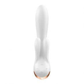 Вибратор-кролик с двумя клиторальными отростками Satisfyer Double Flex, белый