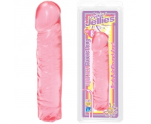 Crystal Jellies Classic 8", розовый — рельефный гелевый фаллоимитатор, 20×3.5 см