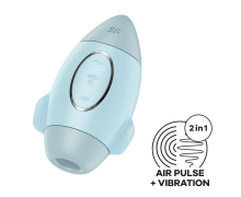 Вакуумный стимулятор клитора Satisfyer Mission Control, голубой