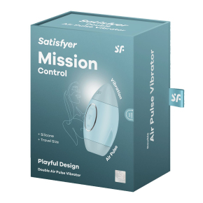 Вакуумный стимулятор клитора Satisfyer Mission Control, голубой