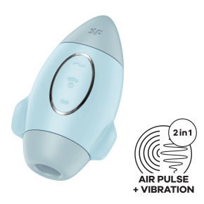 Вакуумный стимулятор клитора Satisfyer Mission Control, голубой