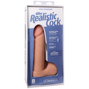 Реалистичный фаллоимитатор Doc Johnson The Realistic Cock Ultraskyn 8", телесный