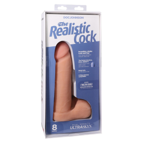 Реалистичный фаллоимитатор Doc Johnson The Realistic Cock Ultraskyn 8", телесный
