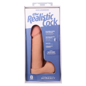 Реалистичный фаллоимитатор Doc Johnson The Realistic Cock Ultraskyn 8", телесный