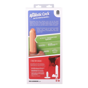 Реалистичный фаллоимитатор Doc Johnson The Realistic Cock Ultraskyn 8", телесный