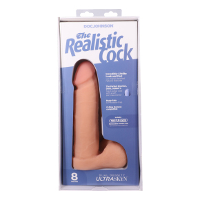 Реалистичный фаллоимитатор Doc Johnson The Realistic Cock Ultraskyn 8", телесный
