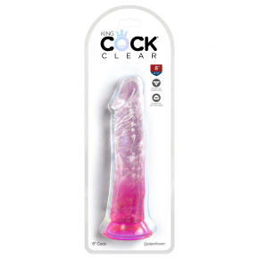 Фаллоимитатор на присоске Pipedream King Cock Clear 8’’ Cock, розовый