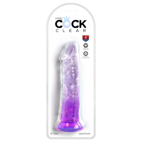 Фаллоимитатор на присоске Pipedream King Cock Clear 8’’ Cock, фиолетовый