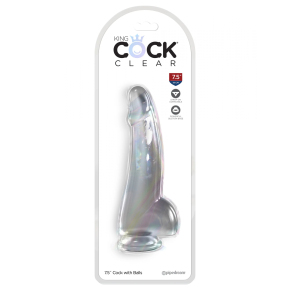 Фаллоимитатор с мошонкой на присоске Pipedream King Cock Clear 7.5’’ Cock with Balls