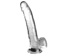 Фаллоимитатор с мошонкой на присоске Pipedream King Cock Clear 9’’ Cock with Balls, прозрачный