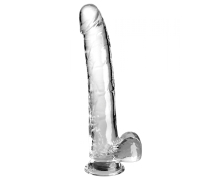 Фаллоимитатор с мошонкой на присоске Pipedream King Cock Clear 11’’ Cock with Balls