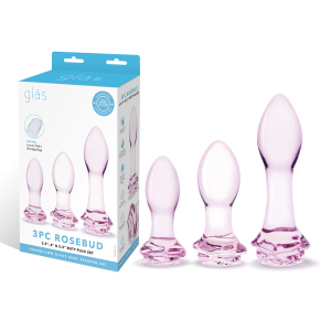 Анальный тренировочный набор из стекла Glas Rosebud Butt Plug Set