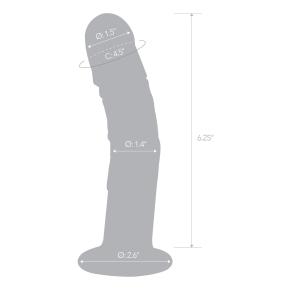 Реалистичный по форме фаллоимитатор из стекла Glas 7" Curved Realistic Glass Dildo With Veins