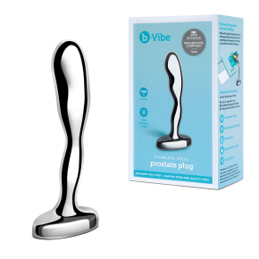 Стальной анальный стимулятор простаты b-Vibe Stainless Steel Prostate Plug