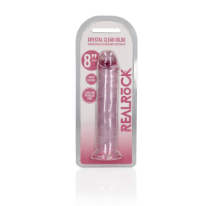 Фаллоимитатор на присоске RealRock Crystal Clear, розовый