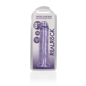 Фаллоимитатор на присоске RealRock Crystal Clear, фиолетовый