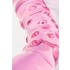 Двусторонний розовый фаллос с ребрами и точками, 19.5×3 см