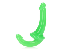 Люминесцентный безремневой страпон, зеленый