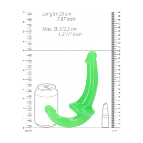Люминесцентный безремневой страпон, зеленый