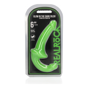 Люминесцентный безремневой страпон, зеленый