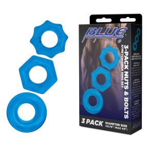 Комплект из трех колец для эрекции 3-Pack Nuts & Bolts Stretch Cock Ring Set