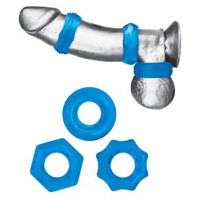 Комплект из трех колец для эрекции 3-Pack Nuts & Bolts Stretch Cock Ring Set