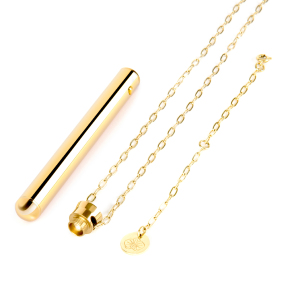 Элегантный вибромассажер-кулон из стали Vibrating Necklace Gold