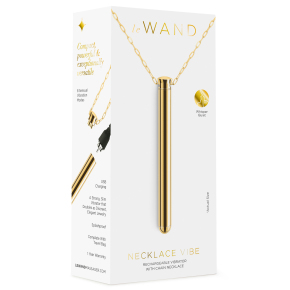 Элегантный вибромассажер-кулон из стали Vibrating Necklace Gold