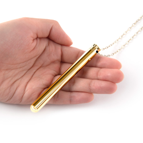 Элегантный вибромассажер-кулон из стали Vibrating Necklace Gold