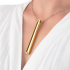 Элегантный вибромассажер-кулон из стали Vibrating Necklace Gold