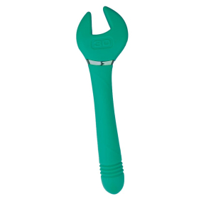 Двусторонний вибратор в форме гаечного ключа Key Control Massager Wand, зеленый
