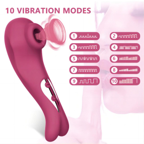 Вакуумный стимулятор клитора Clitoral Sucking Vibrator Cat, красный