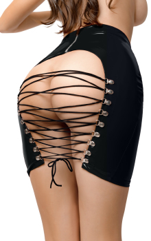 Черная мини-юбка Erolanta Glossy Leanne из материала wetlook