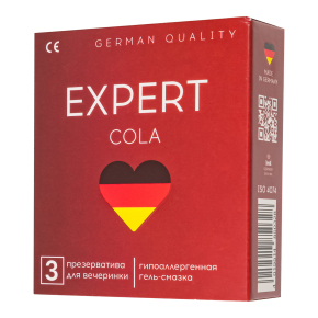 Черные презервативы с ароматом Колы Expert Cola, 3 шт.