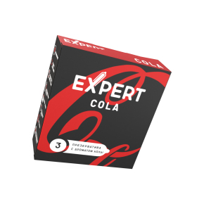 Черные презервативы с ароматом Колы Expert Cola, 3 шт.