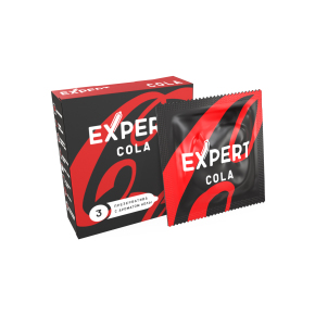 Черные презервативы с ароматом Колы Expert Cola, 3 шт.