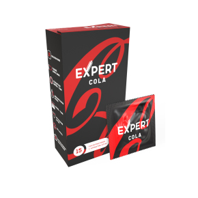Черные презервативы с ароматом Колы Expert Cola, 15 шт.