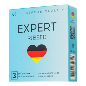 Ребристые презервативы Expert Ribbed, 3 шт.