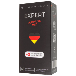 Набор разных презервативов Expert Surprise Mix, 12 шт. + 3 шт. бесплатно