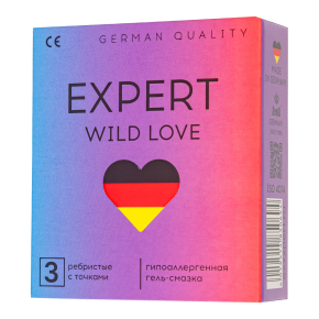 Презервативы ребристые с точками Expert Wild Love, 3 шт.