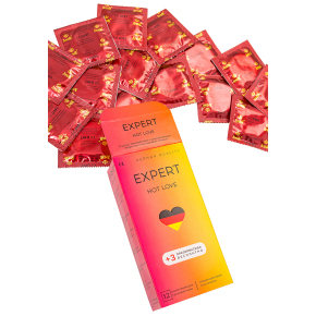 Презервативы с разогревающим эффектом Expert Hot Love, 12 шт. + 3 шт. бесплатно