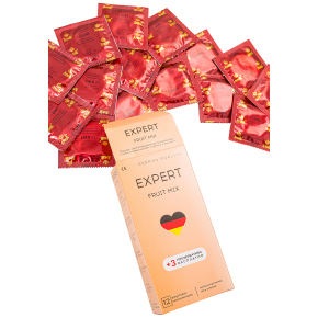 Фруктовые ароматизированные презервативы Expert Fruit Mix, 12 шт. + 3 шт. бесплатно