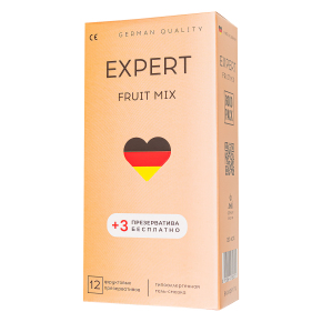 Фруктовые ароматизированные презервативы Expert Fruit Mix, 12 шт. + 3 шт. бесплатно