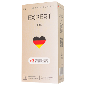 Презервативы увеличенного размера Expert XXL, 12 шт. + 3 шт. бесплатно