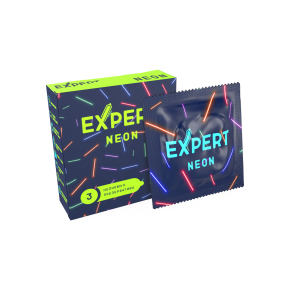 Светящиеся в темноте презервативы Expert Neon, 3 шт.